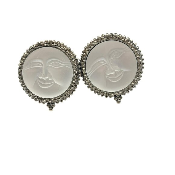 Doncaster Jewelry - Extremely Rare Vintage DONCASTER Winking Moonface Clip On Earrings